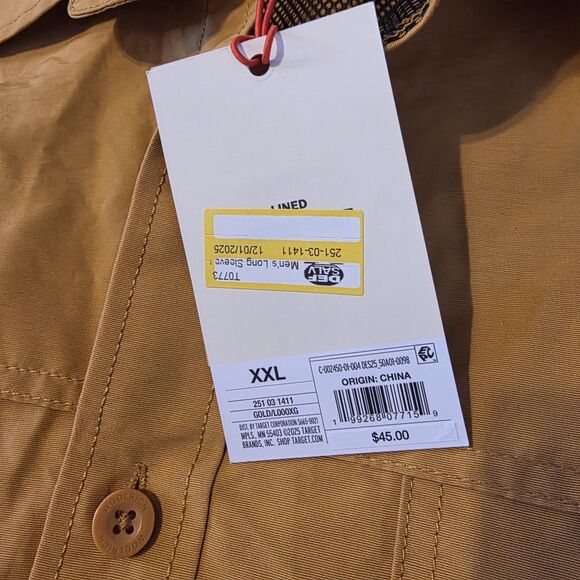 NEW Woolrich Gold / Mustard Vented Long Sleeve Fishing Shirt Outdoor Mens XXL - Picture 4 of 9